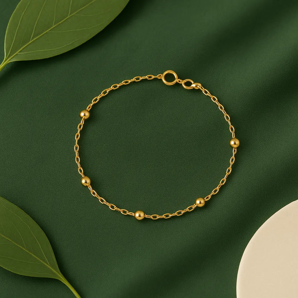 Pulseira Dourada de Bolinhas Delicada